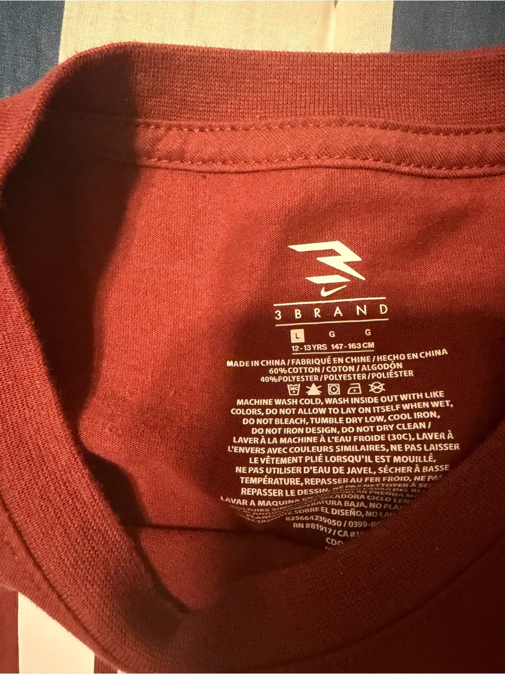 Nike Kids Long Sleeve Tee in Maroon